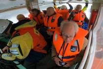 Het hoogtepunt van het bezoek was de vaartocht met de reddingboot (1e vaartocht)