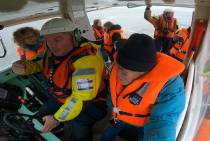 Het hoogtepunt van het bezoek was de vaartocht met de reddingboot (2e vaartocht)