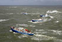 Historische reddingboten op het Marsdiep Foto-Flying-Focus