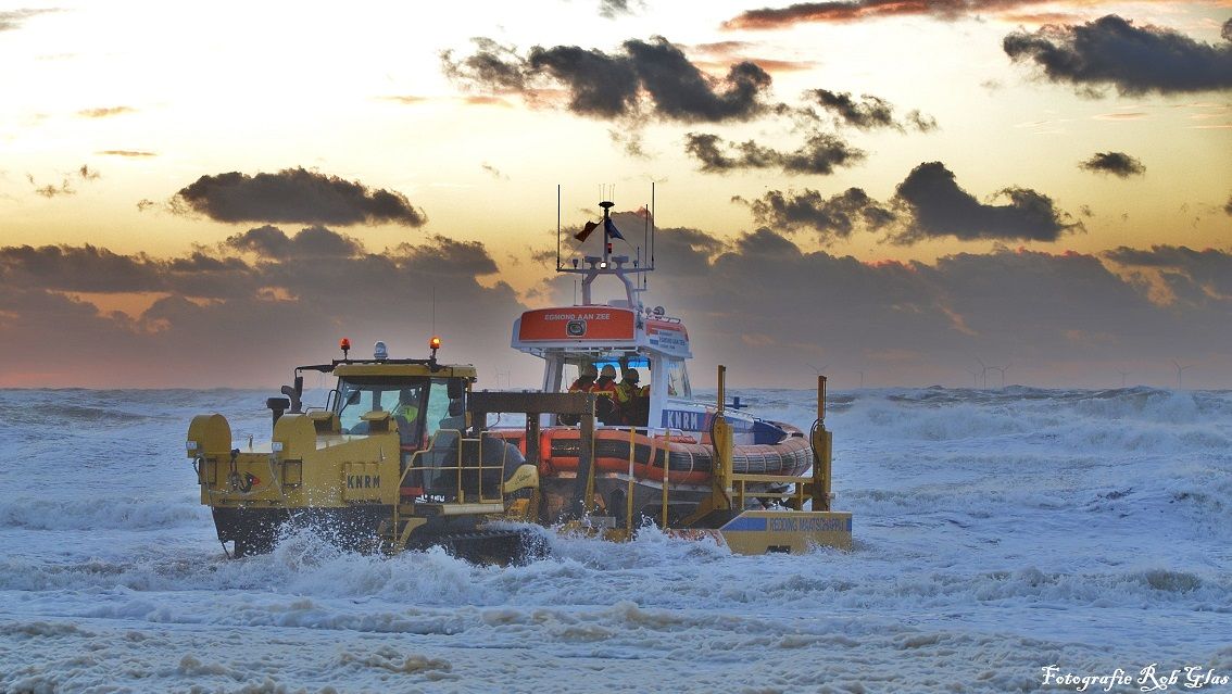 De reddingboot Adriaan Hendrik wordt gelanceert