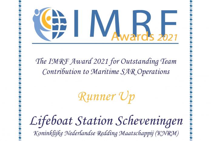 IMRFAwards2021TeamFinalistAwardCertificateLifeboatStationScheveningen0